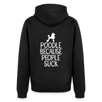 Cadeau pour propriétaire de chien caniche - Veste à capuche bio Premium Unisexe - noir - Dos - Nico (187cm)