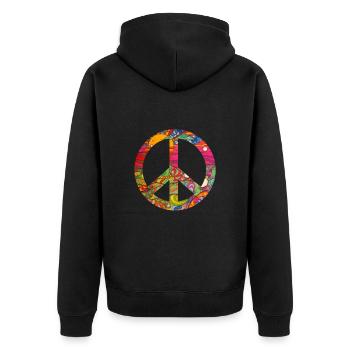 Hippie Peace Groovy Flowerpower Boho Woodstock - Veste à capuche bio Premium Unisexe - noir - Dos - Nico (187cm)