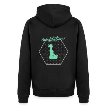 Méditation - Veste à capuche bio Premium Unisexe - noir - Dos - Nico (187cm)