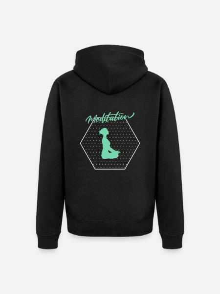 Meditation - Unisex Premium Organic Zip Hoodie - black