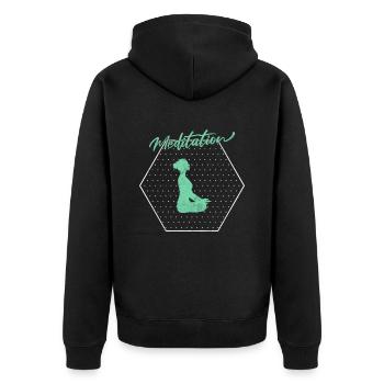 Méditation - Veste à capuche bio Premium Unisexe - noir - Dos - Nico (187cm)