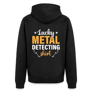 Pêche à la saleté - Lucky Metal-Detection - Veste à capuche bio Premium Unisexe - noir - Dos - Nico (187cm)