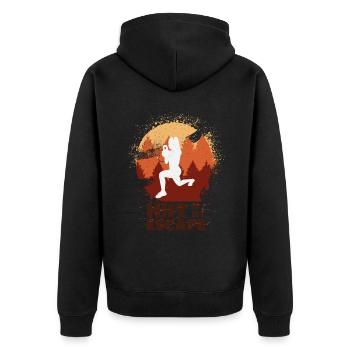 HIIT, Fitness Woman - Unisex Premium Organic Zip Hoodie - black - Back - Nico (187cm)