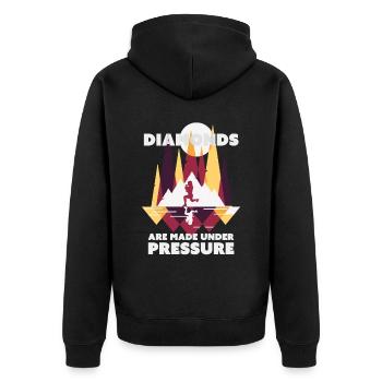 HIIT Diamonds - Unisex Premium Organic Zip Hoodie - black - Back - Nico (187cm)