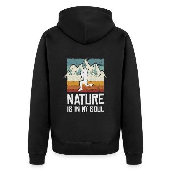 HIIT, Femme Fitness - Veste à capuche bio Premium Unisexe - noir - Dos - Nico (187cm)