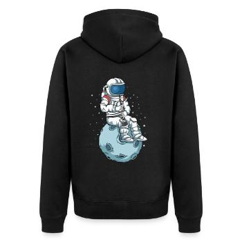 Clarinette Astronaute Musique Cadeau Clarinette - Veste à capuche bio Premium Unisexe - noir - Dos - Nico (187cm)