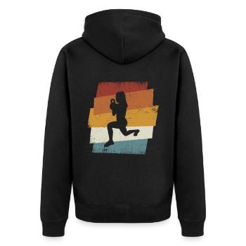 Retro HIIT - Unisex Premium Organic Zip Hoodie - black - Back - Nico (187cm)