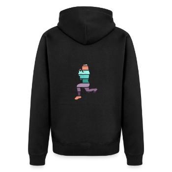 Retro HIIT - Unisex Premium Organic Zip Hoodie - black - Back - Nico (187cm)