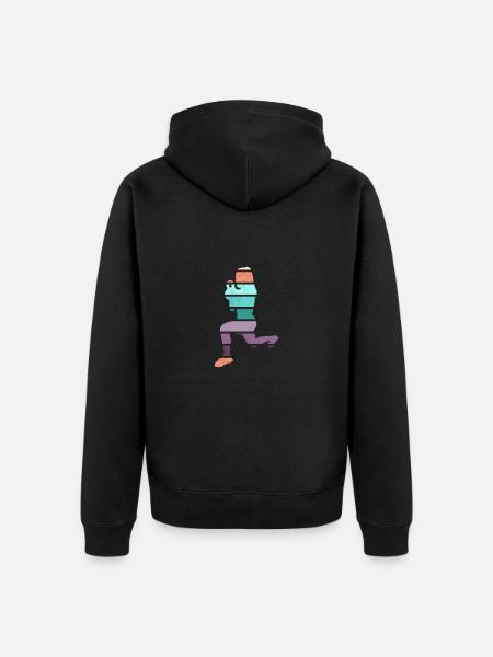 Retro HIIT - Unisex Premium Organic Zip Hoodie - black