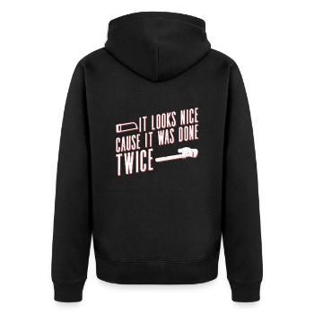 Cutting machine operator CNC machine operator - Unisex Premium Organic Zip Hoodie - black - Back - Nico (187cm)