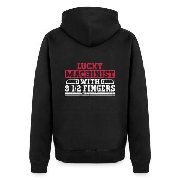 Cutting machine operator CNC machine operator - Unisex Premium Organic Zip Hoodie - black - Back - Nico (187cm)
