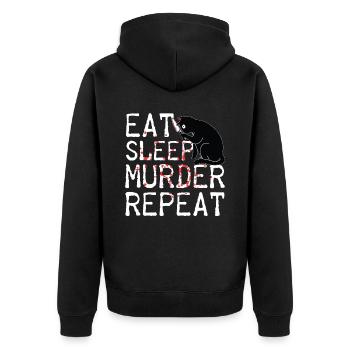 Eat Sleep Murder Repeat Scary Cat Horror Costume - Unisex Premium Organic Zip Hoodie - black - Back - Nico (187cm)