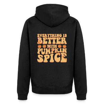 Everything Is Better With Pumpkin Spice Halloween Party - Unisex Premium Organic Zip Hoodie - black - Back - Nico (187cm)