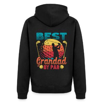 Retro Bester Opa Golfer Golfen - Unisex Premium Bio Zip Hoodie - Schwarz - Hinten - Nico (187cm)