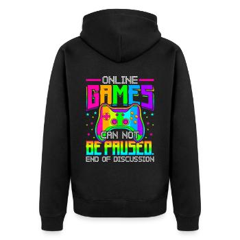 Les jeux en ligne ne peuvent pas être mis en pause Jeux - Veste à capuche bio Premium Unisexe - noir - Dos - Nico (187cm)