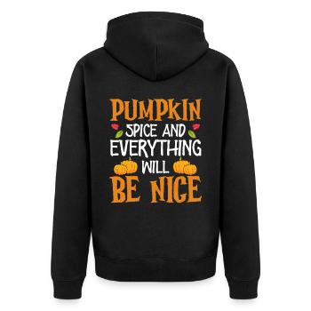 Épice de citrouille et tout sera bien costume d’Halloween - Veste à capuche bio Premium Unisexe - noir - Dos - Nico (187cm)