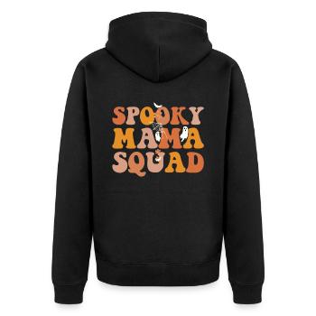Spooky Mama Squad Halloween-kostüm-party Mit - Unisex Premium Bio Zip Hoodie - Schwarz - Hinten - Nico (187cm)