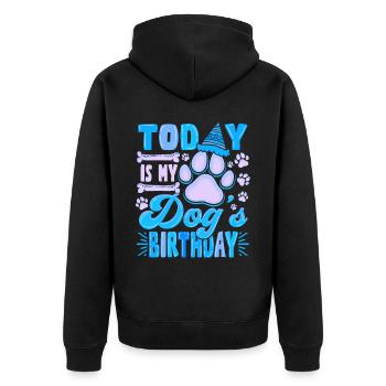 Aujourd’hui est le propriétaire du chien d’anniversaire de mon chien - Veste à capuche bio Premium Unisexe - noir - Dos - Nico (187cm)