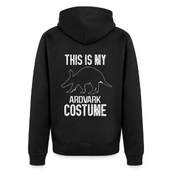 This Is My Aardvark Costume for Halloween - Unisex Premium Organic Zip Hoodie - black - Back - Nico (187cm)