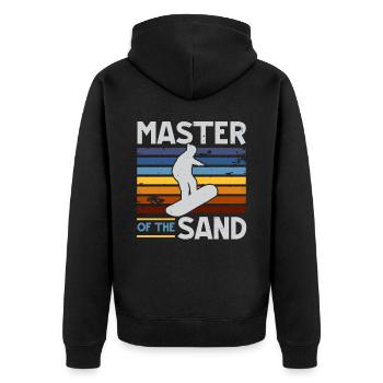 Master of Sand Sandboard Sandboarding - Unisex Premium Organic Zip Hoodie - black - Back - Nico (187cm)