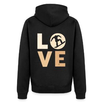 Sandboard Love Boardsport Sand Dune Sandboarding - Unisex Premium Organic Zip Hoodie - black - Back - Nico (187cm)