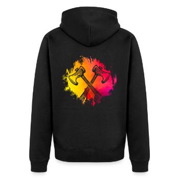 Lancer de hache rétro - Veste à capuche bio Premium Unisexe - noir - Dos - Nico (187cm)
