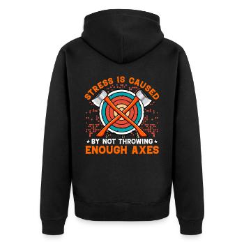 Le stress est causé par le fait de ne pas lancer suffisamment d’axes - Veste à capuche bio Premium Unisexe - noir - Dos - Nico (187cm)