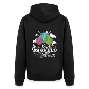 Häkeln - Unisex Premium Bio Zip Hoodie - Schwarz - Hinten - Nico (187cm)