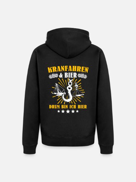 Kranführer Kranhaken Kranfahrer - Unisex Premium Bio Zip Hoodie - Schwarz