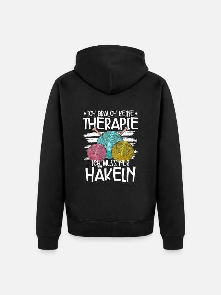 Häkeln - Unisex Premium Bio Zip Hoodie - Schwarz