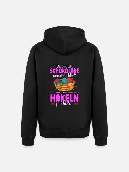 Häkeln - Unisex Premium Bio Zip Hoodie - Schwarz
