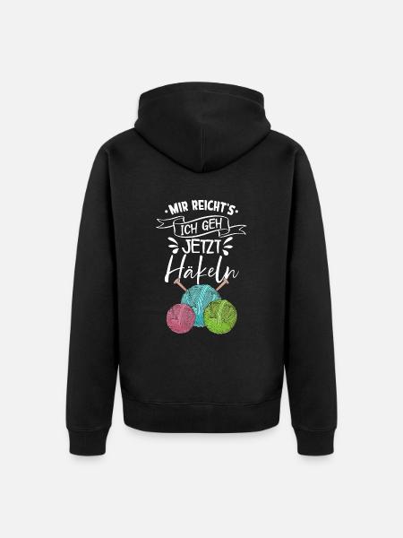 Häkeln - Unisex Premium Bio Zip Hoodie - Schwarz