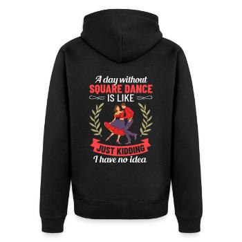 Square Dance Musik Caller Volkstanz Tänzer Usa - Unisex Premium Bio Zip Hoodie - Schwarz - Hinten - Nico (187cm)