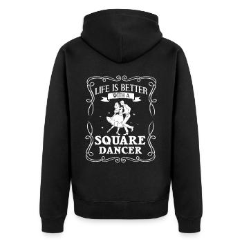 Square Dance Music Caller Folk Dance Dancer Usa - Unisex Premium Organic Zip Hoodie - black - Back - Nico (187cm)