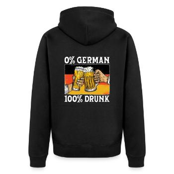 0% German 100% Loves Beer Volksfest - Unisex Premium Organic Zip Hoodie - black - Back - Nico (187cm)