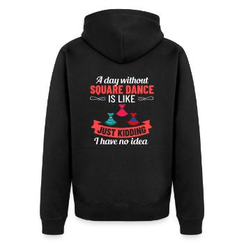 Square Dance Music Caller Folk Dance Dancer Usa - Unisex Premium Organic Zip Hoodie - black - Back - Nico (187cm)