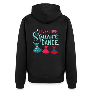 Square Dance Music Caller Folk Dance Dancer Usa - Unisex Premium Organic Zip Hoodie - black - Back - Nico (187cm)