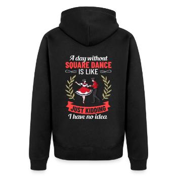 Square Dance Musik Caller Volkstanz Tänzer Usa - Unisex Premium Bio Zip Hoodie - Schwarz - Hinten - Nico (187cm)