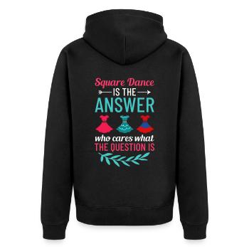 Square Dance Musik Caller Volkstanz Tänzer Usa - Unisex Premium Bio Zip Hoodie - Schwarz - Hinten - Nico (187cm)