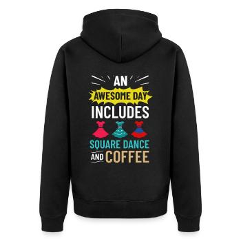 Square Dance Musik Caller Volkstanz Tänzer Usa - Unisex Premium Bio Zip Hoodie - Schwarz - Hinten - Nico (187cm)