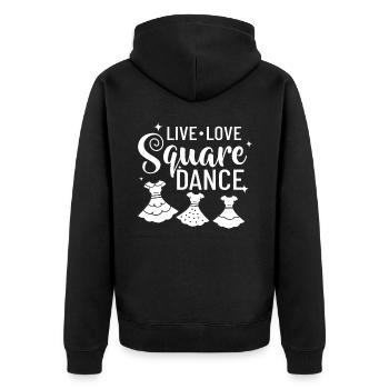 Square Dance Musik Caller Volkstanz Tänzer Usa - Unisex Premium Bio Zip Hoodie - Schwarz - Hinten - Nico (187cm)