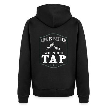 Stepptanz Anfänger Schuhe Musik lernen Tänzer - Unisex Premium Bio Zip Hoodie - Schwarz - Hinten - Nico (187cm)