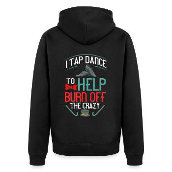 Stepptanz Anfänger Schuhe Musik lernen Tänzer - Unisex Premium Bio Zip Hoodie - Schwarz - Hinten - Nico (187cm)