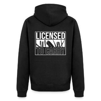 Licensed to wear, hairdresser, hair clipper - Unisex Premium Organic Zip Hoodie - black - Back - Nico (187cm)