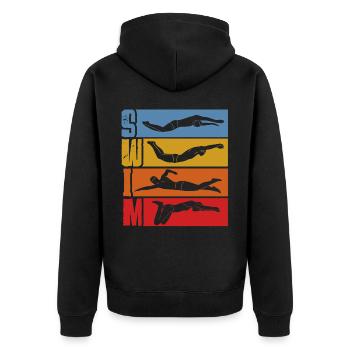 Swimming, swimming, water sports - Unisex Premium Organic Zip Hoodie - black - Back - Nico (187cm)