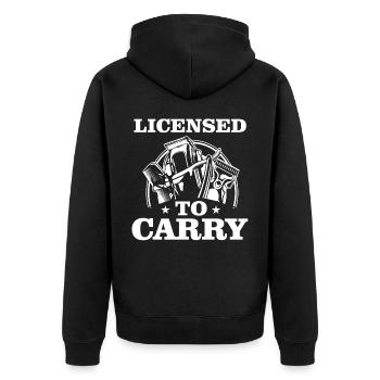 Licensed to wear, hairdresser, hair clipper - Unisex Premium Organic Zip Hoodie - black - Back - Nico (187cm)