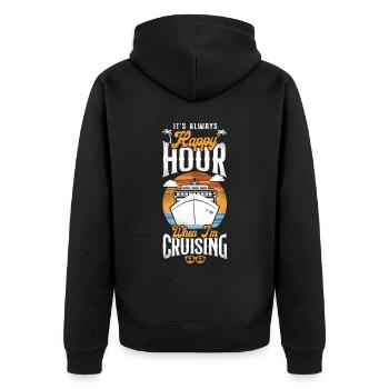 Cruise Ship Vacation Vintage It's - Unisex Premium Bio Zip Hoodie - Schwarz - Hinten - Nico (187cm)