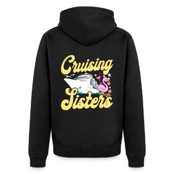 Cruise Ship Vacation Sister Girl - Unisex Premium Organic Zip Hoodie - black - Back - Nico (187cm)
