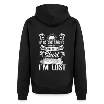 Cruise Ship Vacation Friends - Unisex Premium Bio Zip Hoodie - Schwarz - Hinten - Nico (187cm)