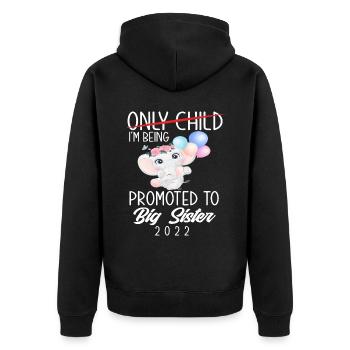 Enfant unique Sœur Cadeau Enfant 2022 - Veste à capuche bio Premium Unisexe - noir - Dos - Nico (187cm)